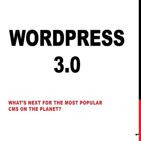 What's New In WordPress 3.0