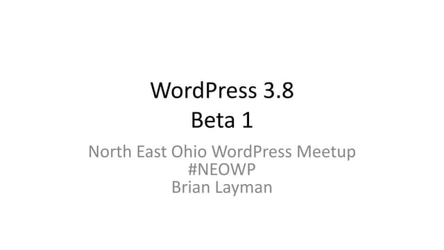 WordPress 3.8 Beta 1
