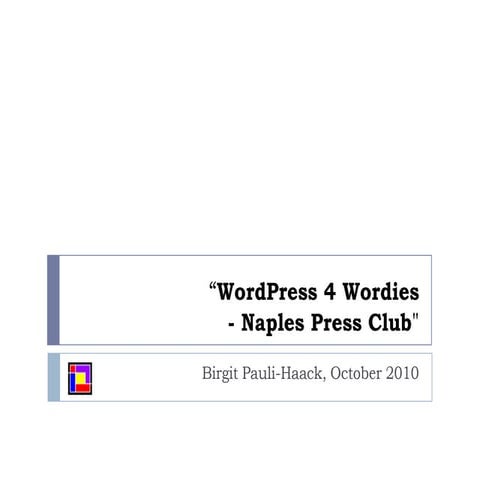WordPress For Wordies