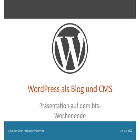 Word Press Als Blog Und Cms O