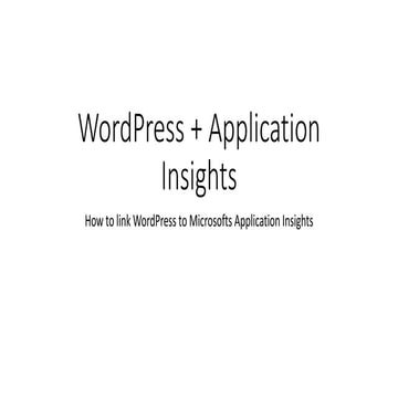 Word press linked to application insights