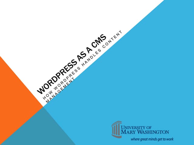 WordPress as a CMS