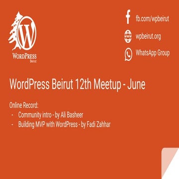 Word press beirut 12th meetup   june