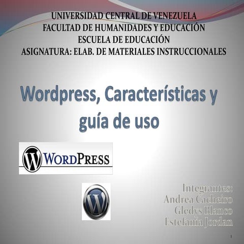 Wordpress, características y guía de uso1