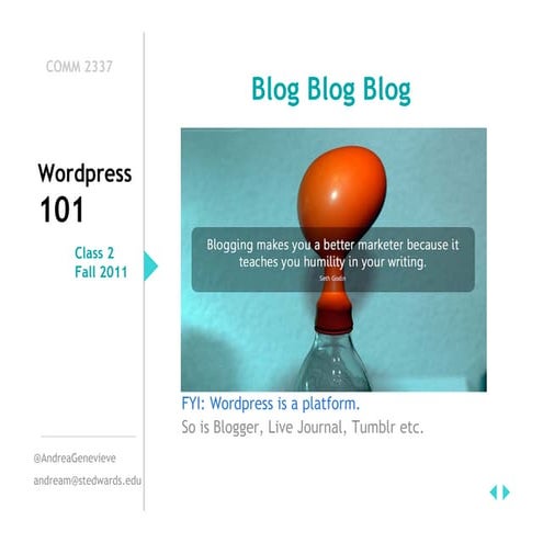 Wordpress 101 for PR Students