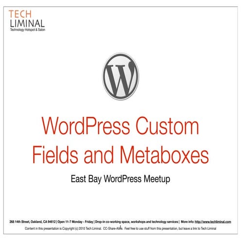 WordPress Custom Fields and Metaboxes