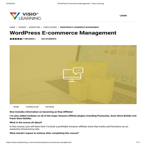 Word press e commerce management - visio learning