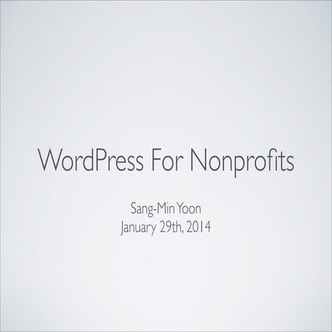 WordPress for NonProfits