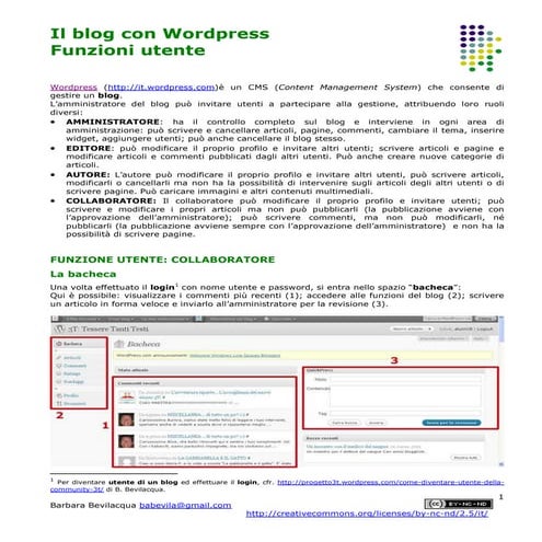 Wordpress funzioni utente-bevilacqua