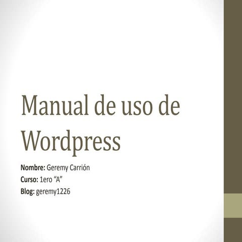 Manual de Uso de Wordpress