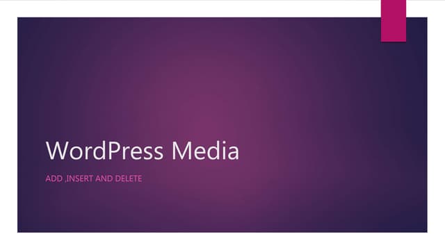 Word press media(add,insert,delete)
