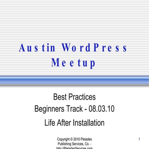 Word press meetup   getting started