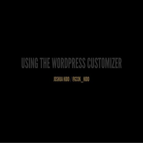 Using The WordPress Customizer