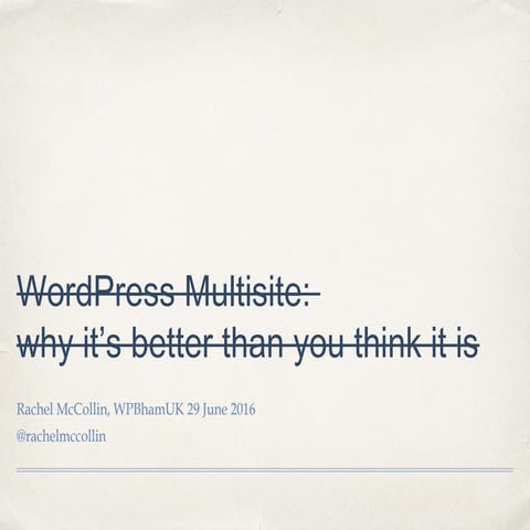 WordPress Multisite myth buster