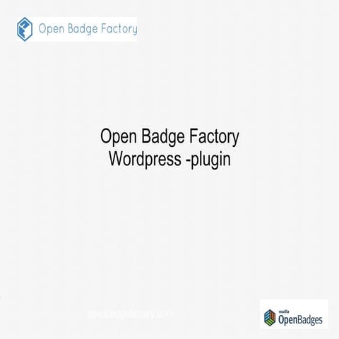 WordPress plugin for OBF