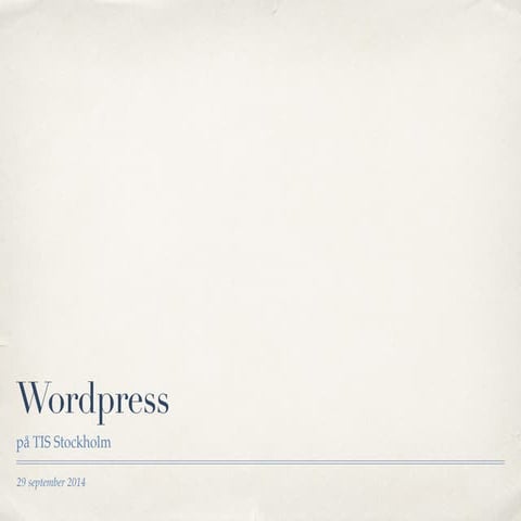 Wordpress på tissto