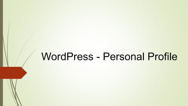 Word press  personal profile