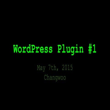 WordPress plugin #1