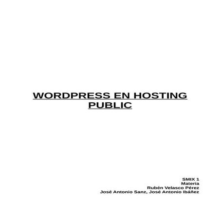 Subir Wordpress a hosting publico