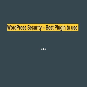 Wordpress security