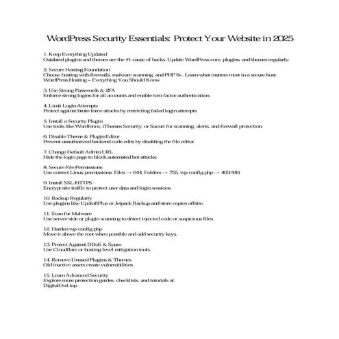 WordPress Security Essentials: How to Protect Your Website in 2025