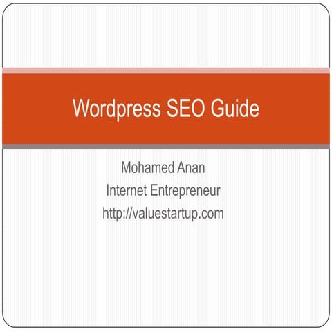 Wordpress seo guide