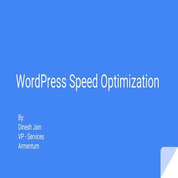 WordPress Speed Optimization
