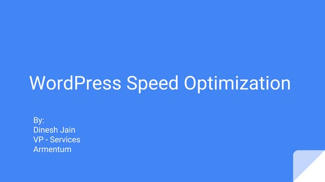 WordPress Speed Optimization