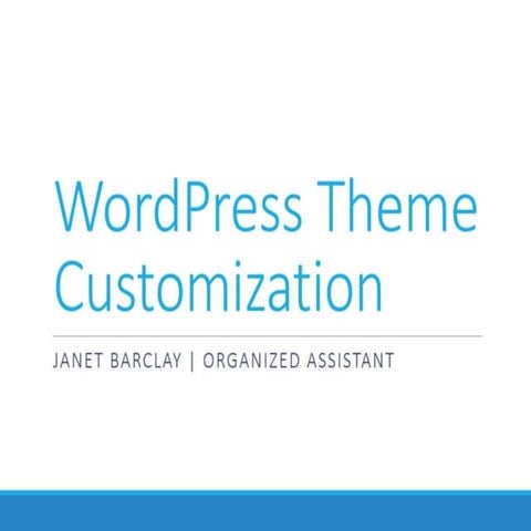 WordPress Theme Customization | PPTX