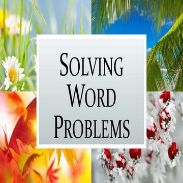 Solving Word problems