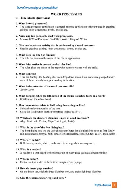 Word processing