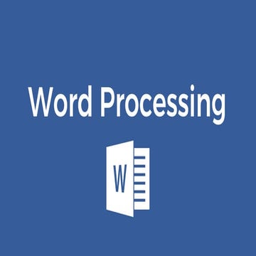 Some Word Processing Definitions for ICT