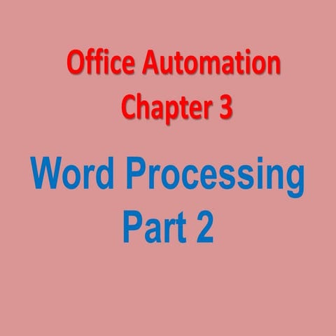 Word processing part 2 lecture and assignment updated | PPT