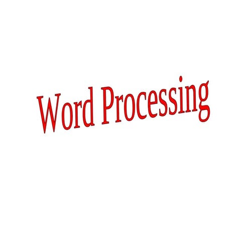 Word Processing Powerpoint