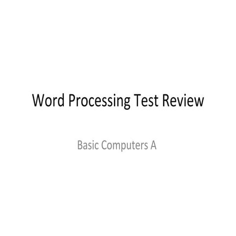 Word processing test review