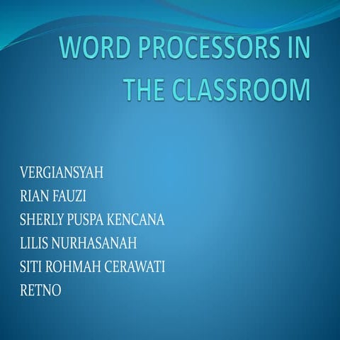 Word processors in the classroom