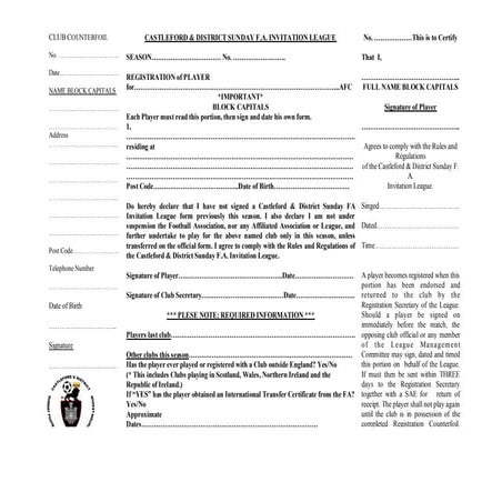 X Registration Form 2009 2010 | DOC