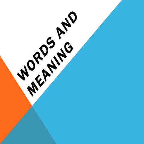 Words and meaning