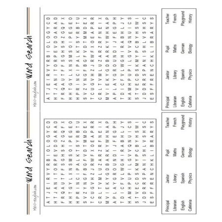 Wordsearch Subjects People