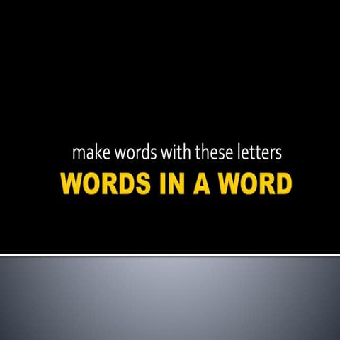 Words in a word | PPTX