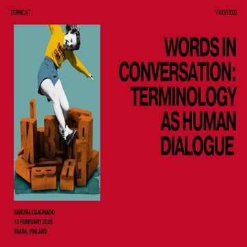Words in Conversation: Terminology as Human Dialogue. Sandra Cuadrado | PDF