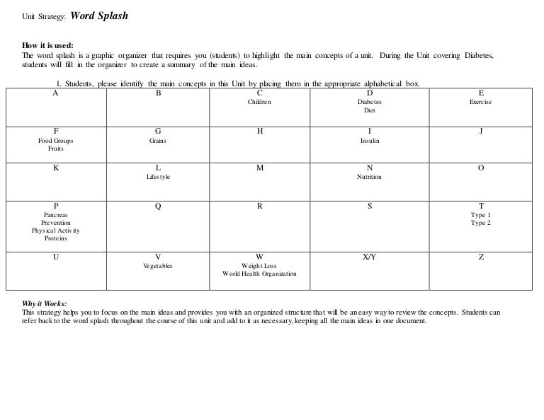 Word Splash Graphic Organizer - FREE DOWNLOAD