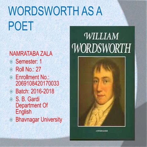 Wordsworth as a poet