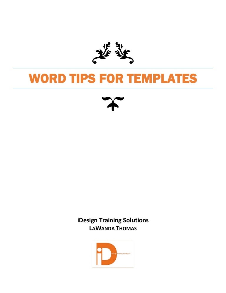 Word Tips for Templates