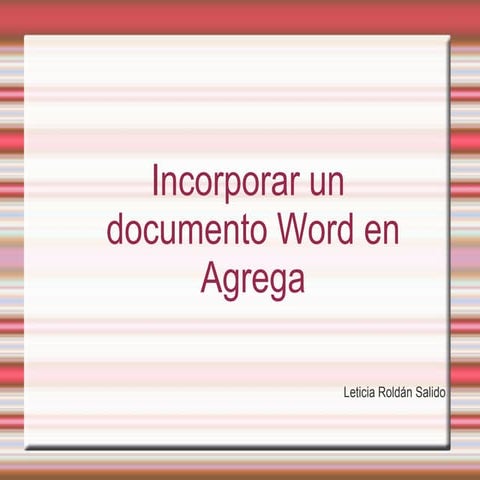 Word como página Web en Agrega.