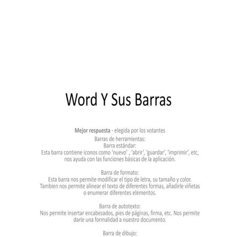 Word y sus barras