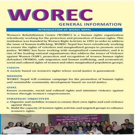 Introduction to Women's Rehabilitation Centre (WOREC) | PDF