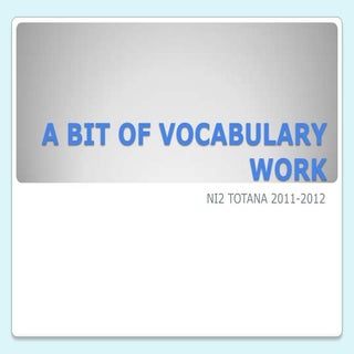 Work  - a bit of vocabulary