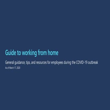Guide to working from home