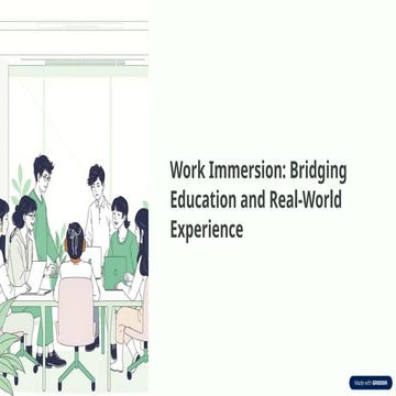 what is the importance of work immersion | PPTX